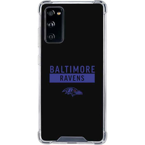 NFL Baltimore Ravens Black Performance Series Galaxy S20 FE Clear Case
