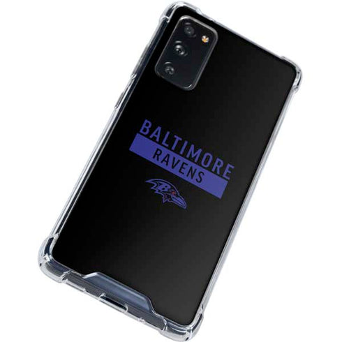 NFL Baltimore Ravens Black Performance Series Galaxy S20 FE Clear Case