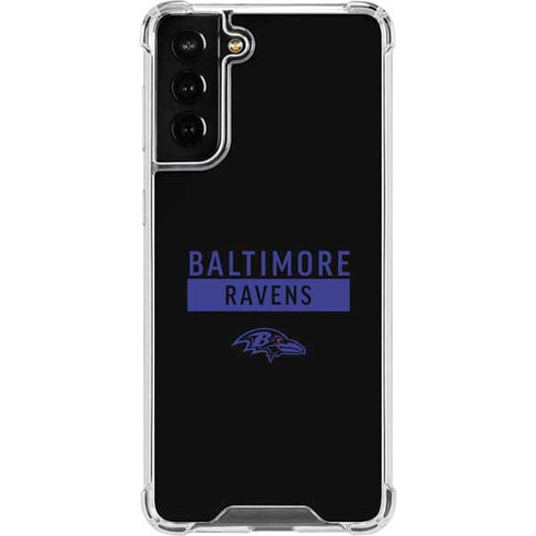 NFL Baltimore Ravens Black Performance Series Galaxy S21 FE Clear Case