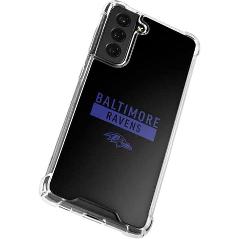 NFL Baltimore Ravens Black Performance Series Galaxy S21 FE Clear Case
