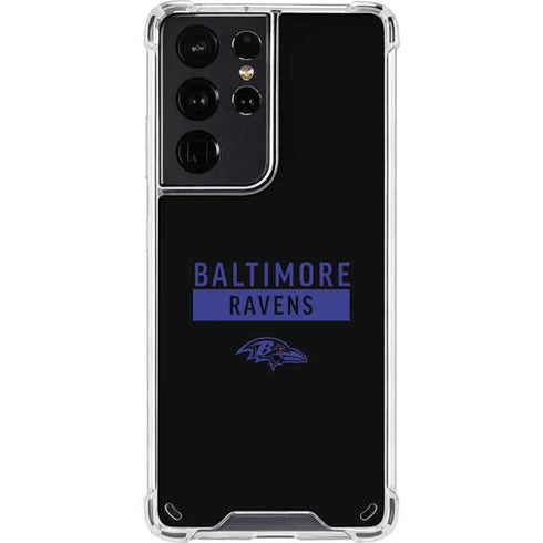 NFL Baltimore Ravens Black Performance Series Galaxy S21 Ultra 5G Clear Case