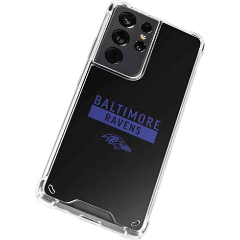 NFL Baltimore Ravens Black Performance Series Galaxy S21 Ultra 5G Clear Case