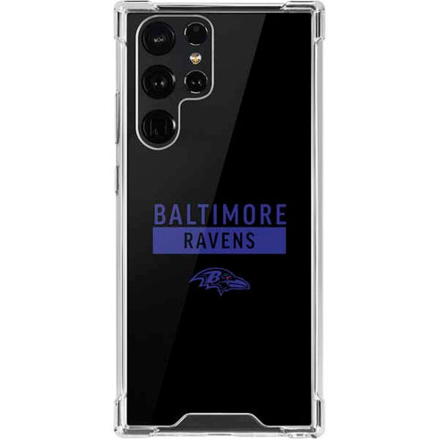 NFL Baltimore Ravens Black Performance Series Galaxy S22 Ultra Clear Case