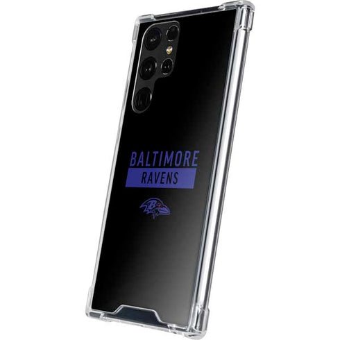 NFL Baltimore Ravens Black Performance Series Galaxy S22 Ultra Clear Case
