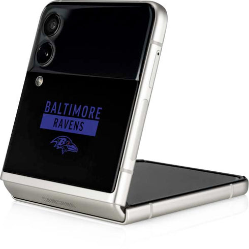 NFL Baltimore Ravens Black Performance Series Galaxy Z Flip3 5G Skin
