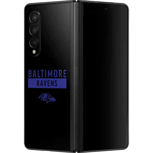 NFL Baltimore Ravens Black Performance Series Galaxy Z Fold3 5G Skin