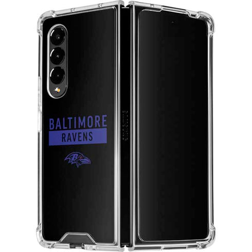 NFL Baltimore Ravens Black Performance Series Galaxy Z Fold4 5G Clear Case