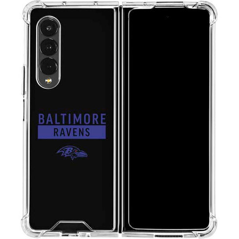NFL Baltimore Ravens Black Performance Series Galaxy Z Fold4 5G Clear Case