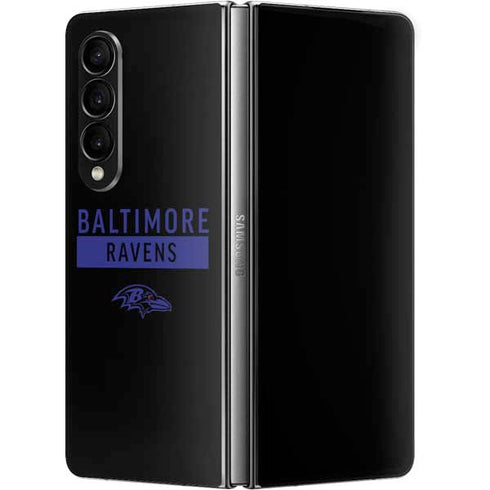 NFL Baltimore Ravens Black Performance Series Galaxy Z Fold4 5G Skin