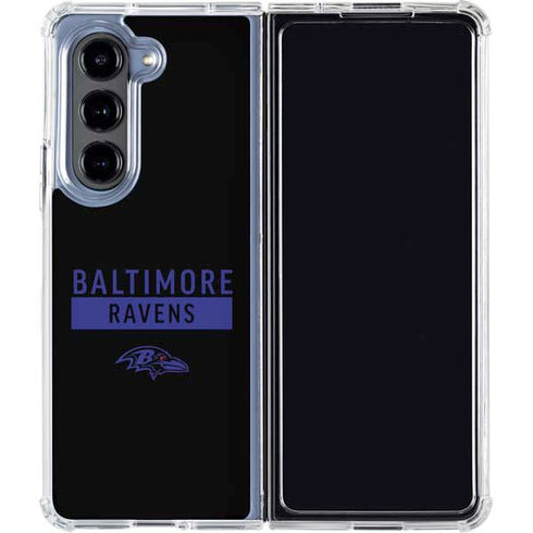 NFL Baltimore Ravens Black Performance Series Galaxy Z Fold5 5G Clear Case