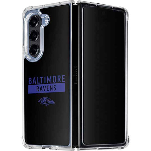 NFL Baltimore Ravens Black Performance Series Galaxy Z Fold5 5G Clear Case