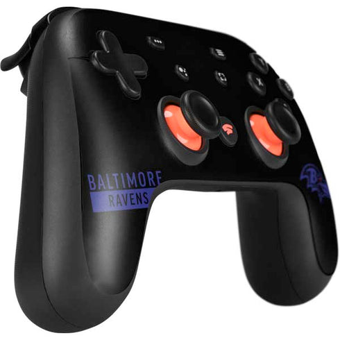 NFL Baltimore Ravens Black Performance Series Google Stadia Controller Skin