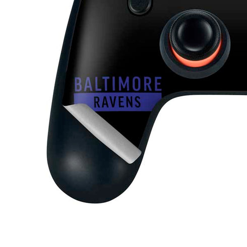 NFL Baltimore Ravens Black Performance Series Google Stadia Controller Skin