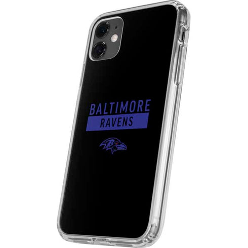 NFL Baltimore Ravens Black Performance Series iPhone 11 Clear Case