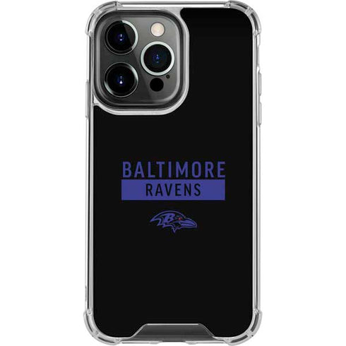 NFL Baltimore Ravens Black Performance Series iPhone 13 Pro Clear Case
