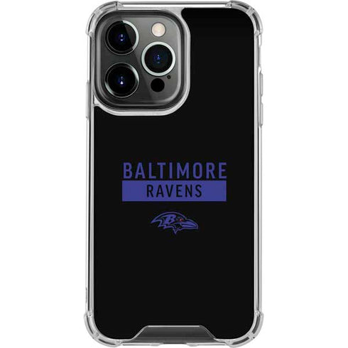 NFL Baltimore Ravens Black Performance Series iPhone 15 Pro Clear Case