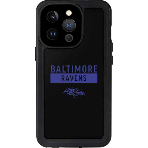 NFL Baltimore Ravens Black Performance Series iPhone 14 Pro Waterproof Case
