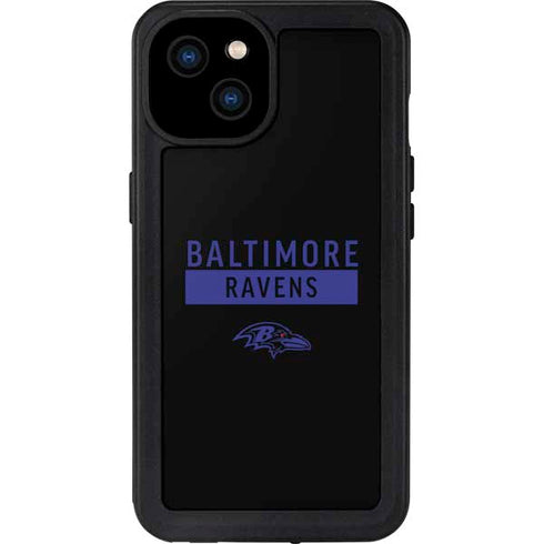 NFL Baltimore Ravens Black Performance Series iPhone 15 Plus Waterproof Case