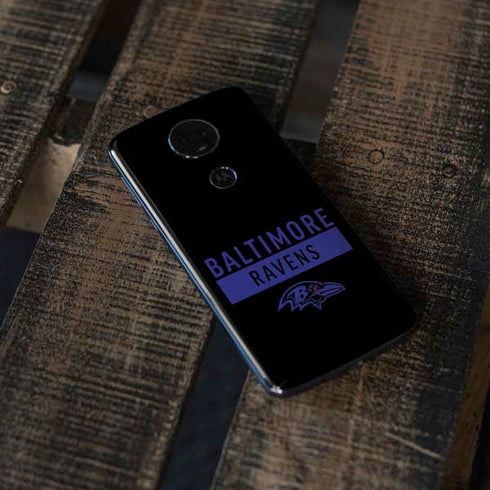 NFL Baltimore Ravens Black Performance Series Moto E5 Plus Skin