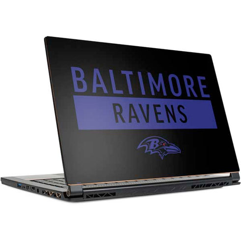 NFL Baltimore Ravens Black Performance Series MSI GS65 Stealth Laptop Skin