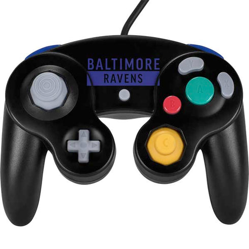NFL Baltimore Ravens Black Performance Series Nintendo GameCube Controller Skin