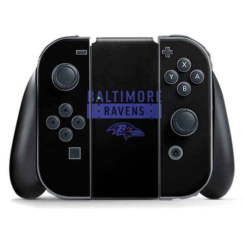 NFL Baltimore Ravens Black Performance Series Nintendo Switch (2017-2021) Joy-Con Controller Skin