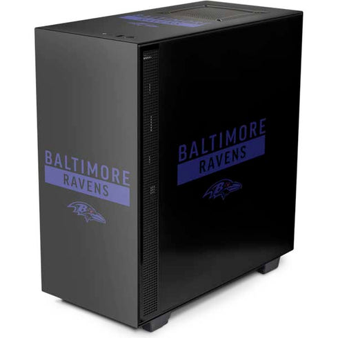 NFL Baltimore Ravens Black Performance Series NZXT H510 Compact ATX Mid-Tower Case Skin