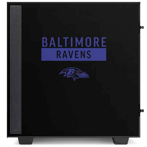 NFL Baltimore Ravens Black Performance Series NZXT H510 Compact ATX Mid-Tower Case Skin