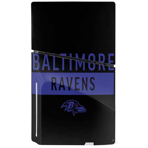 NFL Baltimore Ravens Black Performance Series PS5 Slim Disk Bundle Skin