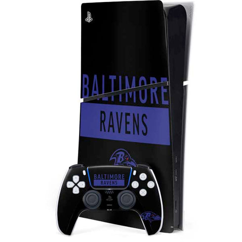 NFL Baltimore Ravens Black Performance Series PS5 Slim Digital Edition Console Skin