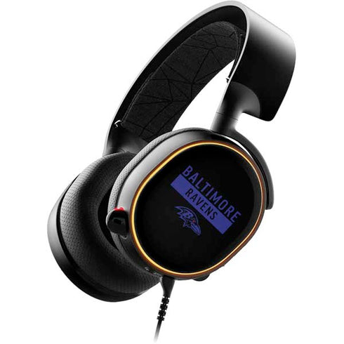 NFL Baltimore Ravens Black Performance Series SteelSeries Arctis 5 Skin