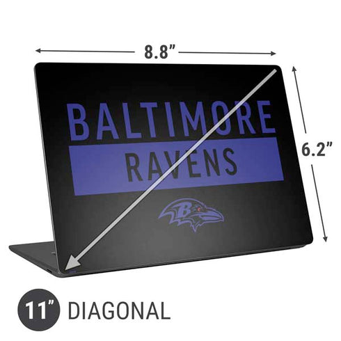 NFL Baltimore Ravens Black Performance Series Universal Laptop 11in (8.8 x 6.2in) Skin