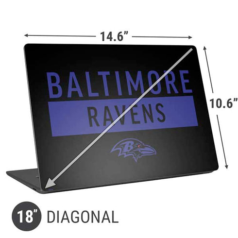 NFL Baltimore Ravens Black Performance Series Universal Laptop 18in (14.6 x 10.6in) Skin