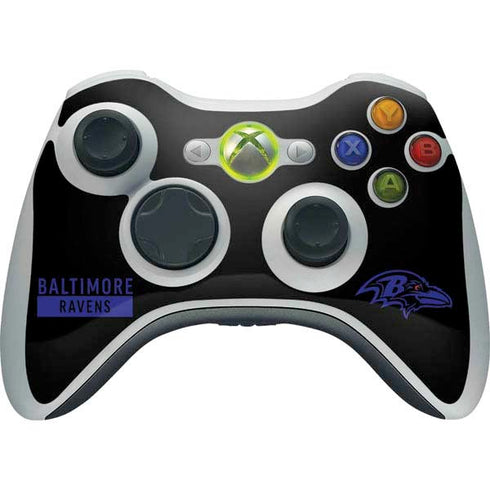 NFL Baltimore Ravens Black Performance Series Xbox 360 Wireless Controller Skin