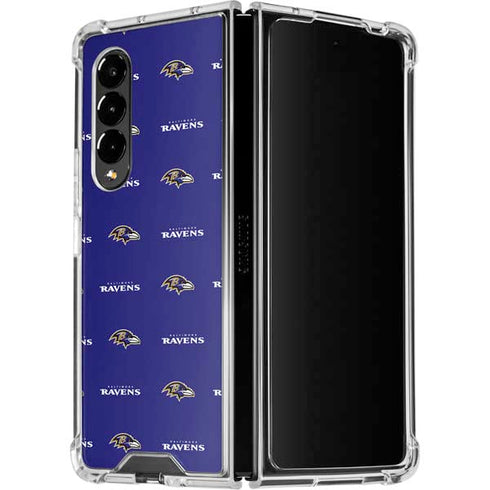 NFL Baltimore Ravens Blitz Series Galaxy Z Fold4 5G Clear Case