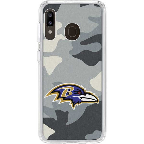 NFL Baltimore Ravens Camo Galaxy A20 Clear Case