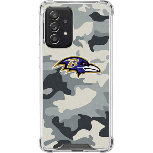 NFL Baltimore Ravens Camo Galaxy A52 5G Clear Case