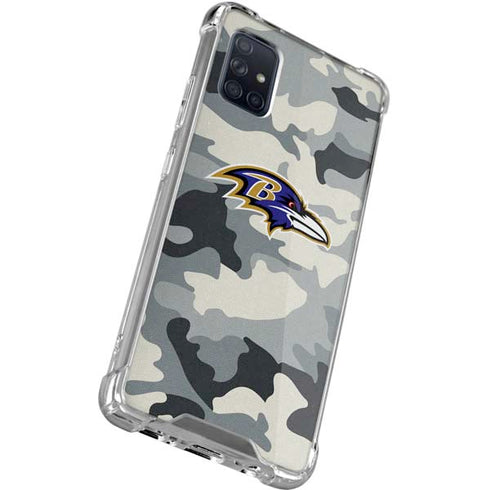 NFL Baltimore Ravens Camo Galaxy A71 5G Clear Case