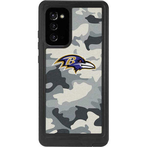 NFL Baltimore Ravens Camo Galaxy Note20 5G Waterproof Case