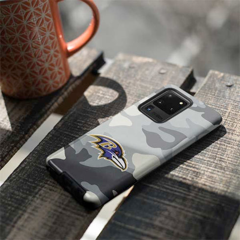 NFL Baltimore Ravens Camo Galaxy S20 Ultra 5G Pro Case