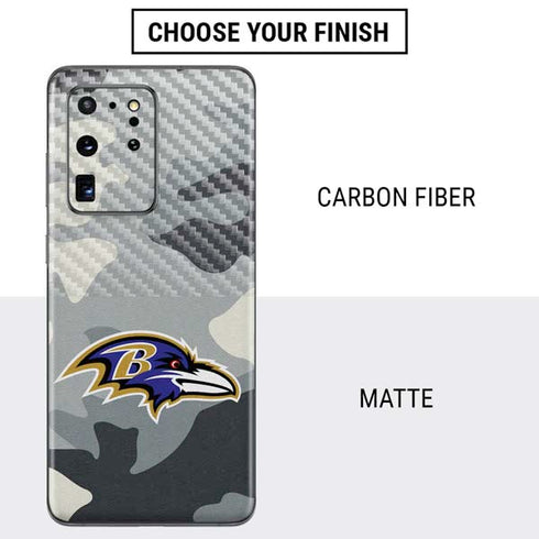 NFL Baltimore Ravens Camo Galaxy S20 Ultra 5G Skin