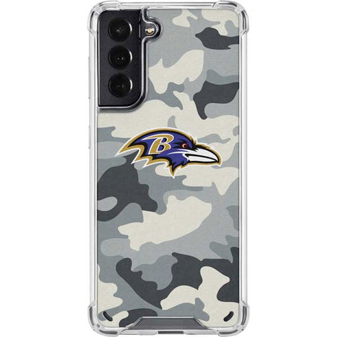 NFL Baltimore Ravens Camo Galaxy S21 5G Clear Case