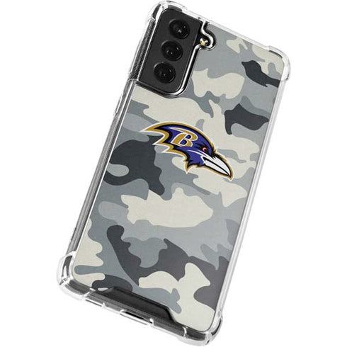 NFL Baltimore Ravens Camo Galaxy S21 FE Clear Case