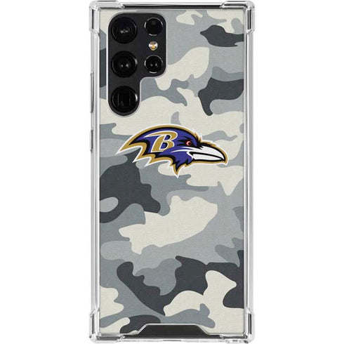 NFL Baltimore Ravens Camo Galaxy S24 Ultra Clear Case