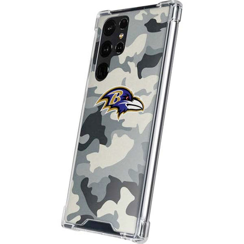 NFL Baltimore Ravens Camo Galaxy S24 Ultra Clear Case