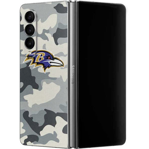 NFL Baltimore Ravens Camo Galaxy Z Fold4 5G Skin