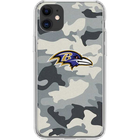 NFL Baltimore Ravens Camo iPhone 11 Clear Case