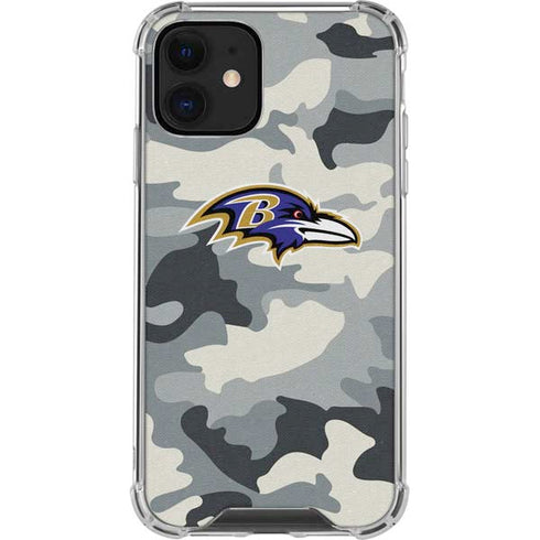 NFL Baltimore Ravens Camo iPhone 12 Mini Clear Case