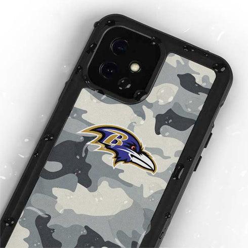 NFL Baltimore Ravens Camo iPhone 12 Mini Waterproof Case