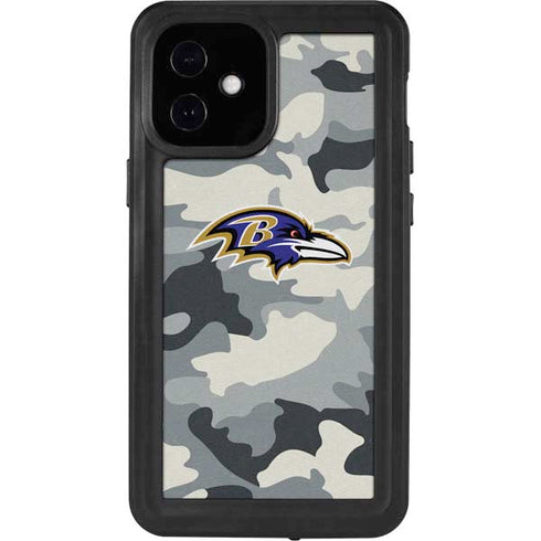 NFL Baltimore Ravens Camo iPhone 12 Mini Waterproof Case